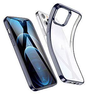 Θήκη iPhone 12 / 12 Pro ESR Ultra Thin Frame Πλάτη από Premium TPU με Camera Protection Lips και μεταλιζέ περίβλημα μπλε