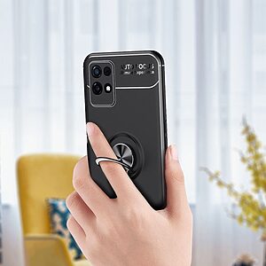 Θήκη Realme 8i OEM Magnetic Ring Kickstand / Μαγνητικό δαχτυλίδι / Βάση στήριξης TPU μαύρο / κόκκινο - Image 3