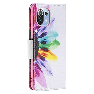 Θήκη Xiaomi Mi 11 Lite / Mi 11 Lite 5G OEM Colorful Petals με βάση στήριξης, υποδοχές καρτών και μαγνητικό κούμπωμα Flip Wallet από συνθετικό δέρμα και TPU - Image 3