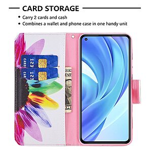 Θήκη Xiaomi Mi 11 Lite / Mi 11 Lite 5G OEM Colorful Petals με βάση στήριξης, υποδοχές καρτών και μαγνητικό κούμπωμα Flip Wallet από συνθετικό δέρμα και TPU - Image 5
