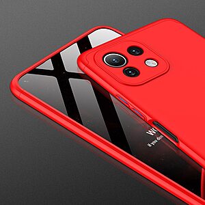 Θήκη GKK Full body Protection 360° από σκληρό πλαστικό για Xiaomi Mi 11 Lite / Mi 11 Lite 5G κόκκινο - Image 4