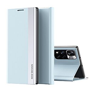 Θήκη Xiaomi Poco M4 Pro 5G / Redmi Note 11 OEM Invisible Magnet Leather Stand Cover με μαγνητικό κούμπωμα από συνθετικό δέρμα γαλάζιο