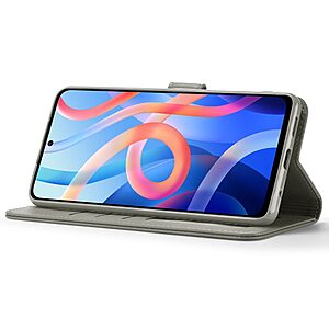 Θήκη Xiaomi Poco M4 Pro 5G LC.IMEEKE Leather Series με βάση στήριξης, υποδοχές καρτών και μαγνητικό κούμπωμα Flip Wallet από συνθετικό δέρμα και TPU γκρι - Image 4