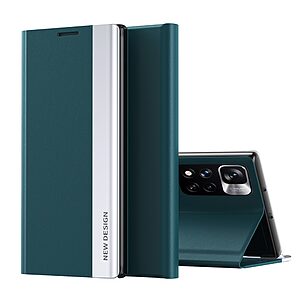 Θήκη Xiaomi Poco M4 Pro 5G / Redmi Note 11 OEM Invisible Magnet Leather Stand Cover με μαγνητικό κούμπωμα από συνθετικό δέρμα πράσινο