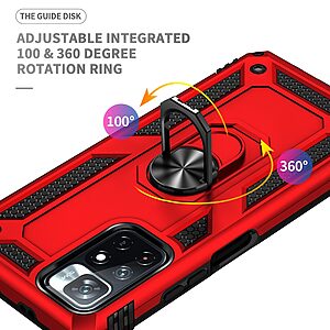 Θήκη Xiaomi Poco M4 Pro 5G OEM Πλάτη Armor με Μαγνητικό δαχτυλίδι και Βάση στήριξης TPU κόκκινο - Image 3