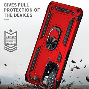 Θήκη Xiaomi Poco M4 Pro 5G OEM Πλάτη Armor με Μαγνητικό δαχτυλίδι και Βάση στήριξης TPU κόκκινο - Image 5