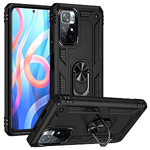 Θήκη Xiaomi Poco M4 Pro 5G / Redmi Note 11 OEM Πλάτη Armor με Μαγνητικό δαχτυλίδι και Βάση στήριξης TPU μαύρο