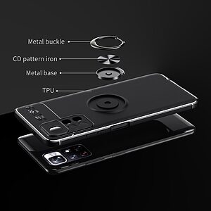 Θήκη Xiaomi Poco M4 Pro 5G OEM Magnetic Ring Kickstand / Μαγνητικό δαχτυλίδι / Βάση στήριξης TPU μπλε - Image 3