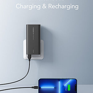 power bank veger ace100 kai wall charger 2 σε 1 10 000mha 5v 2a fast charge qc 3 0 pd3 0 supercharge mavro 2