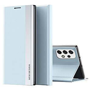 Θήκη Samsung Galaxy A53 5G OEM Invisible Magnet Leather Stand Cover με μαγνητικό κούμπωμα από συνθετικό δέρμα γαλάζιο