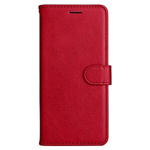 υποδοχές καρτών και μαγνητικό κούμπωμα Flip Wallet από συνθετικό δέρμα κόκκινο