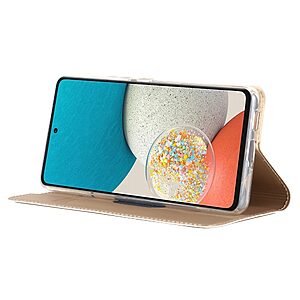Θήκη Samsung Galaxy A53 5G Mad Mask Skin Pro Series με βάση στήριξης, υποδοχή καρτών και μαγνητικό κούμπωμα Flip Wallet από συνθετικό δέρμα και TPU χρυσό - Image 5