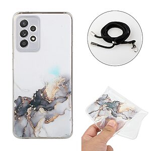 Θήκη Samsung Galaxy A53 5G OEM πλάτη κορδόνι με σχέδιο Gold Cloud από αντικραδασμικό TPU μαύρο - Image 4