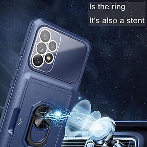 Θήκη Samsung Galaxy A53 5G OEM Camshield Glass Armor Guard Πλάτη με προστασία για την κάμερα, Kickstand και Βάση στήριξης από σκλήρό Premium TPU μπλε - Image 3