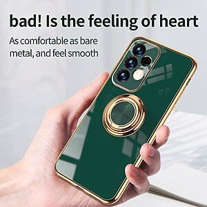 Θήκη Samsung Galaxy A73 5G OEM Magnetic Ring Kickstand / Μαγνητικό δαχτυλίδι / Βάση στήριξης Ultra Thin Frame Πλάτη από Premium TPU με μεταλιζέ περίβλημα ροζ - Image 3