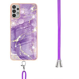 Θήκη Samsung Galaxy A73 5G OEM πλάτη κορδόνι με μεταλιζέ περίβλημα από αντικραδασμικό TPU μωβ - Image 3