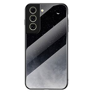 Θήκη Samsung Galaxy S21 FE OEM σχέδιο Starry Moon με πλάτη από Tempered Glass και εσωτερικό TPU