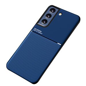 Θήκη Samsung Galaxy S21 FE OEM Inner Edge πλάτη με ενσωματωμένο μαγνήτη και υποστήριξη μαγνητικής βάσης από συνθετικό δέρμα TPU μπλε