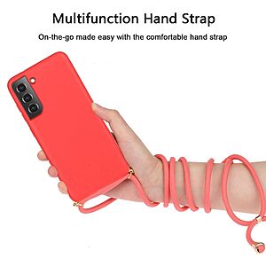 Θήκη Samsung Galaxy S22 5G OEM Soft Silicone Sockproof πλάτη με κορδόνι από αντικραδασμικό TPU κόκκινο - Image 3