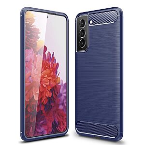 Θήκη Samsung Galaxy S22 5G OEM Brushed TPU Carbon Πλάτη μπλε σκούρο