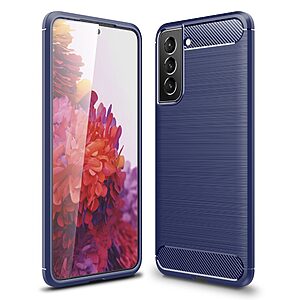 Θήκη Samsung Galaxy S22 Plus 5G OEM Brushed TPU Carbon Πλάτη μπλε σκούρο