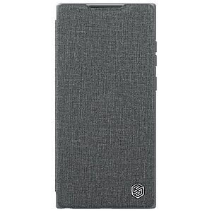Θήκη Samsung Galaxy S22 Ultra 5G NiLLkin Qin Pro Series με προστασία κάμερας Flip Wallet από σκληρό πλαστικό με ύφασμα και συνθετικό δέρμα γκρι - Image 3