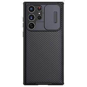 Θήκη Samsung Galaxy S22 Ultra 5G NiLLkin Camshield Pro Series Πλάτη με προστασία για την κάμερα από σκλήρό Premium TPU μαύρο