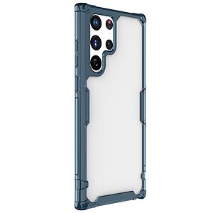 Θήκη Samsung Galaxy S22 Ultra 5G NiLLkin Nature Pro Series Silicone Sockproof Transparent Πλάτη TPU μπλε - Image 3
