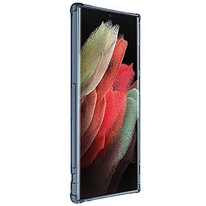 Θήκη Samsung Galaxy S22 Ultra 5G NiLLkin Nature Pro Series Silicone Sockproof Transparent Πλάτη TPU μπλε - Image 4
