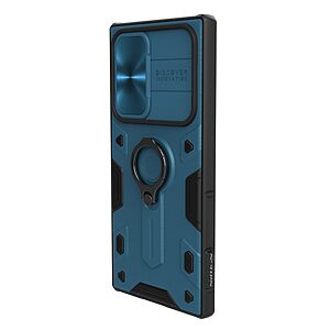 Θήκη Samsung Galaxy S22 Ultra 5G NiLLkin Camshield Armor Series Πλάτη με προστασία για την κάμερα, Kickstand και Βάση στήριξης από σκλήρό Premium TPU μπλε - Image 3