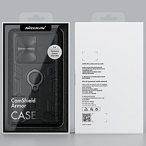 Θήκη Samsung Galaxy S22 Ultra 5G NiLLkin Camshield Armor Series Πλάτη με προστασία για την κάμερα, Kickstand και Βάση στήριξης από σκλήρό Premium TPU μπλε - Image 5
