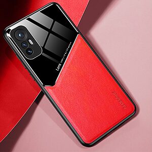 Θήκη Xiaomi 12 5G / 12X 5G OEM Magnetic Glass Series πλάτη με ενσωματωμένο μαγνήτη και υποστήριξη μαγνητικής βάσης από συνθετικό δέρμα TPU κόκκινο - Image 2