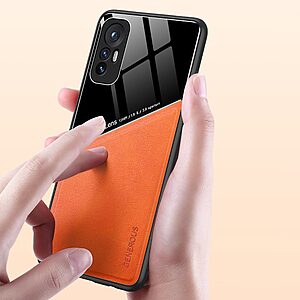 Θήκη Xiaomi 12 5G / 12X 5G OEM Magnetic Glass Series πλάτη με ενσωματωμένο μαγνήτη και υποστήριξη μαγνητικής βάσης από συνθετικό δέρμα TPU κόκκινο - Image 3