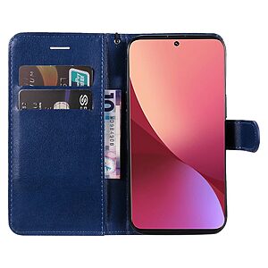 υποδοχές καρτών και μαγνητικό κούμπωμα Flip Wallet από συνθετικό δέρμα μπλε