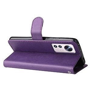 Θήκη Xiaomi 12 5G / 12X 5G OEM Leather Wallet Case Series 2 με βάση στήριξης, υποδοχές καρτών και μαγνητικό κούμπωμα Flip Wallet από συνθετικό δέρμα μωβ - Image 3