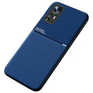 Θήκη Xiaomi 12 5G / 12X 5G OEM Inner Edge πλάτη με ενσωματωμένο μαγνήτη και υποστήριξη μαγνητικής βάσης από συνθετικό δέρμα TPU μπλε