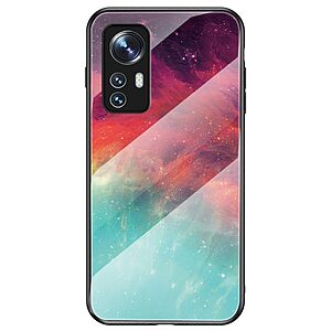 Θήκη Xiaomi 12 5G / 12X 5G OEM σχέδιο Colorful Sky με πλάτη από Tempered Glass και εσωτερικό TPU