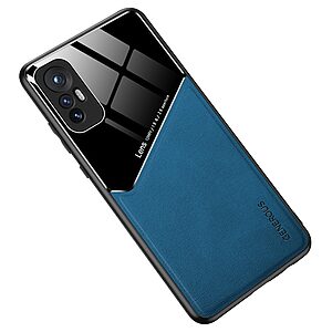 Θήκη Xiaomi 12 Pro 5G OEM Magnetic Glass Series πλάτη με ενσωματωμένο μαγνήτη και υποστήριξη μαγνητικής βάσης από συνθετικό δέρμα TPU μπλε