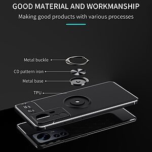 Θήκη Xiaomi 12 Pro 5G OEM Magnetic Ring Kickstand / Μαγνητικό δαχτυλίδι / Βάση στήριξης TPU μαύρο / μπλε - Image 3