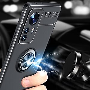 Θήκη Xiaomi 12 Pro 5G OEM Magnetic Ring Kickstand / Μαγνητικό δαχτυλίδι / Βάση στήριξης TPU μαύρο / μπλε - Image 5