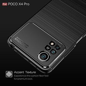 Θήκη Xiaomi Poco X4 Pro 5G OEM Beetle brushed Carbon Series Πλάτη TPU μπλε - Image 3