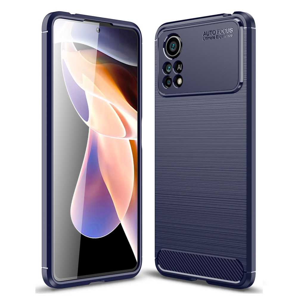 Θήκη Xiaomi Poco X4 Pro 5G OEM Beetle brushed Carbon Series Πλάτη TPU μπλε Θήκη Xiaomi Poco X4 Pro 5G OEM Beetle brushed Carbon Series Πλάτη TPU μπλε