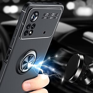 Θήκη Xiaomi Poco X4 Pro 5G OEM Magnetic Ring Kickstand / Μαγνητικό δαχτυλίδι / Βάση στήριξης TPU μπλε - Image 4