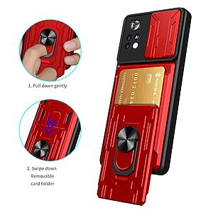 Θήκη Xiaomi Poco X4 Pro 5G OEM Camshield Armor Guard Πλάτη με προστασία για την κάμερα, Kickstand και Βάση στήριξης από σκλήρό Premium TPU μπλε - Image 5