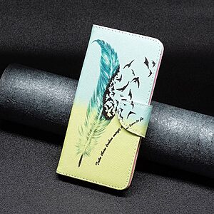 Θήκη Xiaomi Redmi 10C OEM Feather & Birds με βάση στήριξης, υποδοχές καρτών και μαγνητικό κούμπωμα Flip Wallet από συνθετικό δέρμα και TPU - Image 5
