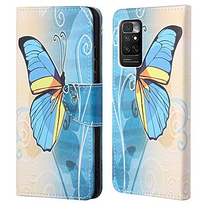 Θήκη Xiaomi Redmi Note 11 / 11S OEM Blue Butterfly & Flowers με βάση στήριξης
