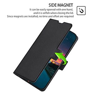 Θήκη Huawei Nova 9 Se OEM Skin Pro ultra thin με βάση στήριξης, υποδοχή καρτών και μαγνητικό κούμπωμα Flip Wallet από συνθετικό δέρμα και TPU μαύρο - Image 5
