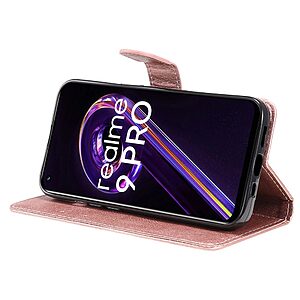 Θήκη Realme 9 5G / 9 Pro 5G OEM Leather Wallet Case Series 2 με βάση στήριξης, υποδοχές καρτών και μαγνητικό κούμπωμα Flip Wallet από συνθετικό δέρμα ροζ χρυσό - Image 3