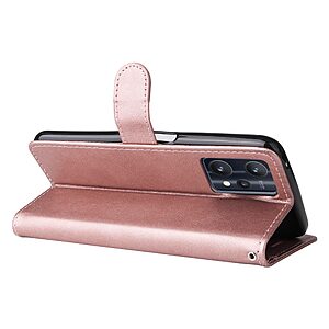 Θήκη Realme 9 5G / 9 Pro 5G OEM Leather Wallet Case Series 2 με βάση στήριξης, υποδοχές καρτών και μαγνητικό κούμπωμα Flip Wallet από συνθετικό δέρμα ροζ χρυσό - Image 4