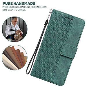 Θήκη Samsung Galaxy M23 5G Mad Mask Leather Wallet Case Geometry Style με βάση στήριξης, υποδοχές καρτών και μαγνητικό κούμπωμα Flip Wallet από συνθετικό δέρμα πράσινο - Image 4